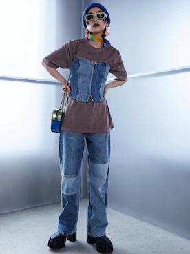 「GEVS.（ジェイヴィス）のアイテム（その他トップス）」を使った、nissen Smile Modelsさん（レディース・163cm）の夏コーディネート