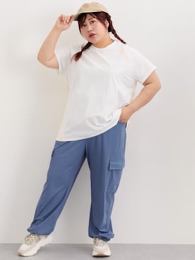 「アイテム（チュニック、ホワイト系）」を使った、nissen Smile Modelsさん（レディース・155cm）の夏コーディネート