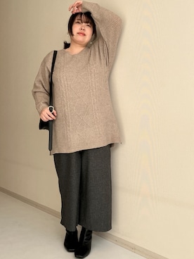 「150cm台コーデ」｜「アイテム（チュニック）」を使った、nissen Smile Modelsさん（レディース・158cm）の秋コーディネート
