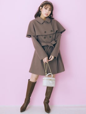 「レギュラー」｜「アイテム（トレンチコート）」を使った、nissen Smile Modelsさん（レディース・162cm）の秋コーディネート