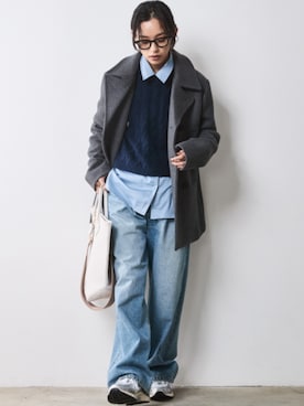 nissen Smile Modelsさんの「【販売終了】ケーブル編ショートニットプルオーバー ＜大きいサイズ有＞シックスタイル」を使ったコーディネート