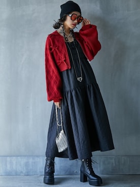 「GEVS.（ジェイヴィス）のアイテム（ワンピース/ドレス）」を使った、nissen Smile Modelsさん（レディース・163cm）の秋コーディネート