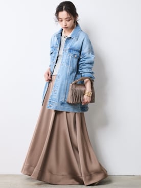 「CHIC STYLE（シックスタイル）のアイテム（ジャケット/アウター）」を使った、nissen Smile Modelsさん（レディース・163cm）の夏コーディネート