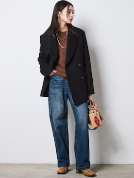 「CHIC STYLE（シックスタイル）のアイテム（ジャケット/アウター）」を使った、nissen Smile Modelsさん（レディース・163cm）の秋コーディネート