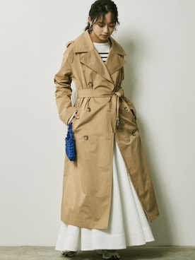 「CHIC STYLE」｜「アイテム（トレンチコート）」を使った、nissen Smile Modelsさん（レディース・163cm）の冬コーディネート
