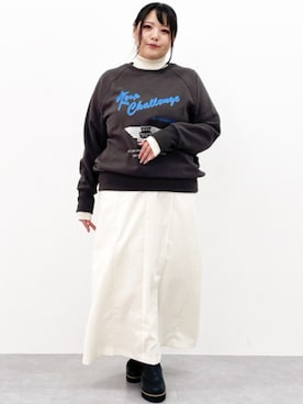 「CHIC STYLE」｜「アイテム（スウェット）」を使った、nissen Smile Modelsさん（レディース・157cm）の秋コーディネート