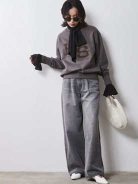 「CHIC STYLE」｜「アイテム（スウェット）」を使った、nissen Smile Modelsさん（レディース・163cm）の夏コーディネート