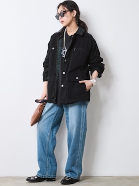 「アイテム（カバーオール）」を使った、nissen Smile Modelsさん（レディース・163cm）の夏コーディネート