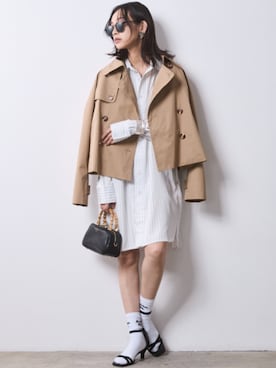 「CHIC STYLE」｜「アイテム（トレンチコート）」を使った、nissen Smile Modelsさん（レディース・163cm）の冬コーディネート