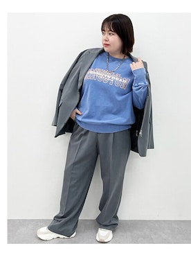 「CHIC STYLE」｜「アイテム（スウェット）」を使った、nissen Smile Modelsさん（レディース・158cm）の秋コーディネート