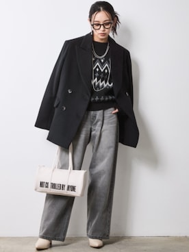 「CHIC STYLE（シックスタイル）のアイテム（ジャケット/アウター）」を使った、nissen Smile Modelsさん（レディース・163cm）の秋コーディネート