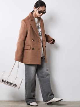「CHIC STYLE（シックスタイル）のアイテム（ジャケット/アウター）」を使った、nissen Smile Modelsさん（レディース・163cm）の秋コーディネート