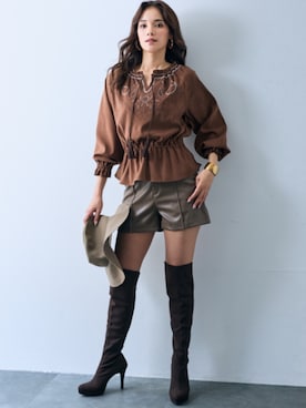 シャツ ブラウス レディース エスニック刺しゅうペプラム ERES BELLA M/L ニッセン nissen ニッセン シャツ ブラウス レディース エスニック刺しゅう