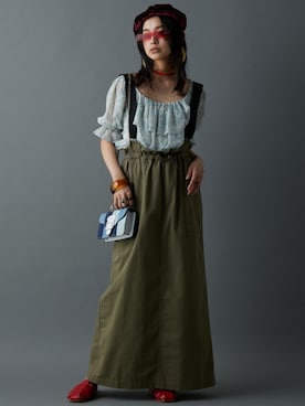 「nissen（ニッセン）のアイテム（オールインワン・サロペット）」を使った、nissen Smile Modelsさん（レディース・163cm）の夏コーディネート