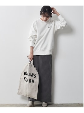 「CHIC STYLE」｜「アイテム（スウェット）」を使った、nissen Smile Modelsさん（レディース・163cm）の秋コーディネート