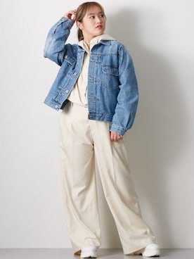 「CHIC STYLE」｜「アイテム（デニムジャケット）」を使った、nissen Smile Modelsさん（レディース・160cm）の冬コーディネート