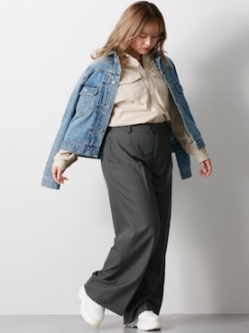 「CHIC STYLE」｜「アイテム（デニムジャケット）」を使った、nissen Smile Modelsさん（レディース・160cm）の冬コーディネート