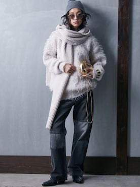 「GEVS.（ジェイヴィス）のアイテム（デニムパンツ）」を使った、nissen Smile Modelsさん（レディース・163cm）の秋コーディネート