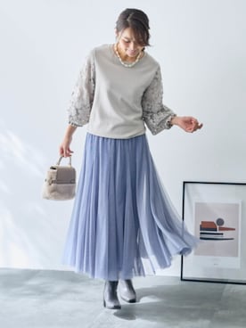 袖口フリルふんわり袖レースニット＜大きいサイズ有＞【Hana服