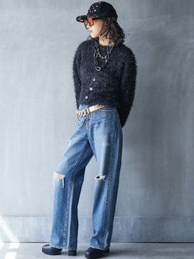 「GEVS.（ジェイヴィス）のアイテム（ニット/セーター）」を使った、nissen Smile Modelsさん（レディース・163cm）の秋コーディネート