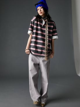 「GEVS.（ジェイヴィス）のアイテム（パンツ）」を使った、nissen Smile Modelsさん（レディース・163cm）の春コーディネート