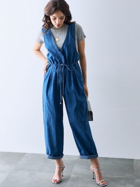 「アラフォーコーデ」｜「アイテム（オールインワン・サロペット）」を使った、nissen Smile Modelsさん（レディース・169cm）の夏コーディネート