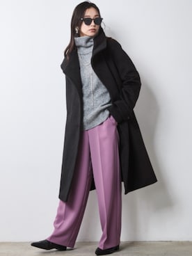 「アイテム（ステンカラーコート）」を使った、nissen Smile Modelsさん（レディース・163cm）の秋コーディネート