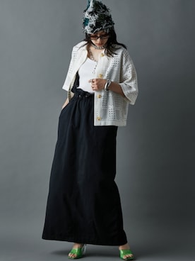 「nissen（ニッセン）のアイテム（オールインワン・サロペット）」を使った、nissen Smile Modelsさん（レディース・163cm）の夏コーディネート