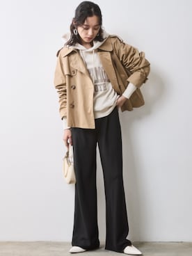 「CHIC STYLE」｜「アイテム（トレンチコート）」を使った、nissen Smile Modelsさん（レディース・163cm）の冬コーディネート