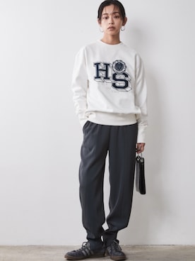 「CHIC STYLE」｜「アイテム（スウェット）」を使った、nissen Smile Modelsさん（レディース・163cm）の夏コーディネート