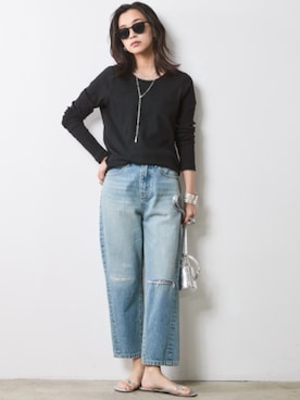 「Denim」｜nissen Smile Modelsさん（レディース・163cm）の冬コーディネート