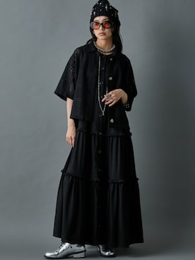 「大きいサイズレディースファッション」｜「アイテム（ワンピース/ドレス）」を使った、nissen Smile Modelsさん（レディース・163cm）の夏コーディネート