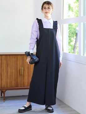 「大きいサイズレディースファッション」｜「アイテム（オールインワン・サロペット）」を使った、nissen Smile Modelsさん（レディース・167cm）の夏コーディネート