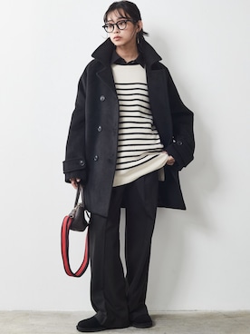 「CHIC STYLE」｜「アイテム（スラックス）」を使った、nissen Smile Modelsさん（レディース・163cm）の秋コーディネート