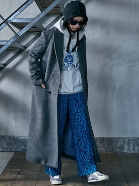 「レギュラー」｜「アイテム（チェスターコート）」を使った、nissen Smile Modelsさん（レディース・163cm）の秋コーディネート