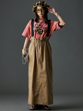 「nissen（ニッセン）のアイテム（オールインワン・サロペット）」を使った、nissen Smile Modelsさん（レディース・163cm）の夏コーディネート