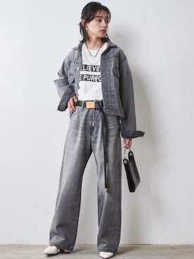 「Denim」｜「アイテム（ジャケット/アウター）」を使った、nissen Smile Modelsさん（レディース・163cm）の夏コーディネート
