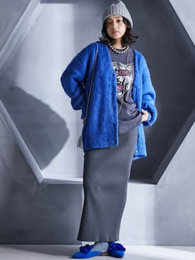 「GEVS.（ジェイヴィス）のアイテム（カーディガン/ボレロ）」を使った、nissen Smile Modelsさん（レディース・163cm）の秋コーディネート