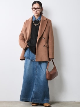 「CHIC STYLE（シックスタイル）のアイテム（ジャケット/アウター）」を使った、nissen Smile Modelsさん（レディース・163cm）の秋コーディネート