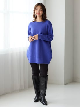 「アイテム（チュニック）」を使った、nissen Smile Modelsさん（レディース・163cm）の秋コーディネート