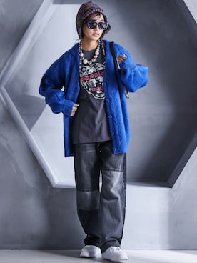 「GEVS.（ジェイヴィス）のアイテム（カーディガン/ボレロ）」を使った、nissen Smile Modelsさん（レディース・163cm）の秋コーディネート