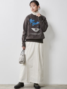「CHIC STYLE」｜「アイテム（スウェット）」を使った、nissen Smile Modelsさん（レディース・163cm）の秋コーディネート