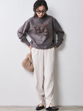 「CHIC STYLE」｜「アイテム（スウェット）」を使った、nissen Smile Modelsさん（レディース・163cm）の夏コーディネート