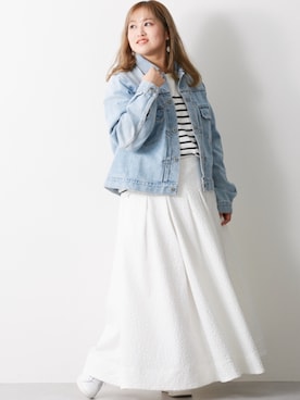 「CHIC STYLE」｜「アイテム（デニムジャケット）」を使った、nissen Smile Modelsさん（レディース・160cm）の冬コーディネート