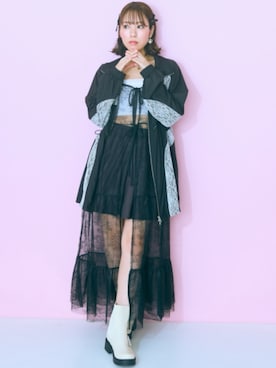 「レギュラー」｜「アイテム（ノーカラージャケット）」を使った、nissen Smile Modelsさん（レディース・162cm）の夏コーディネート