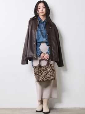 「CHIC STYLE（シックスタイル）のアイテム（ジャケット/アウター）」を使った、nissen Smile Modelsさん（レディース・163cm）の秋コーディネート