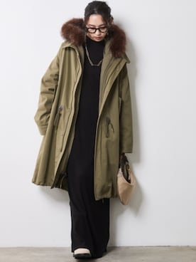 「アイテム（モッズコート）」を使った、nissen Smile Modelsさん（レディース・163cm）の秋コーディネート