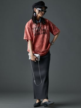 「GEVS.（ジェイヴィス）のアイテム（トップス）」を使った、nissen Smile Modelsさん（レディース・163cm）の夏コーディネート