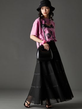 「GEVS.（ジェイヴィス）のアイテム（スカート）」を使った、nissen Smile Modelsさん（レディース・163cm）の春コーディネート