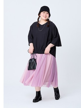 「アイテム（チュニック）」を使った、nissen Smile Modelsさん（レディース・165cm）の夏コーディネート